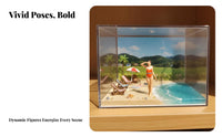 1:64 Scale Female Figure Collectible Bikini Female Figure Miniature Seaside Setting Figurine High Intricacy Swimsuit Model