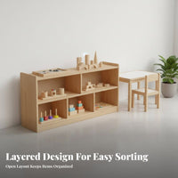 child-appropriate Height Montessori Shelf Versatile Design 5-Section Cubby Shelf sturdy Construction Kids' Furniture Easy to Clean for Preschoolers, Toddlers, educators, Kindergarten, Daycare Center, Classroom, Learning Corner