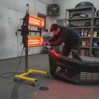 Short Wave Infrared Paint Heater Lamp 2100W Curing Lamp with Wheeled Stand Movable High-Efficiency for Auto Body Technicians