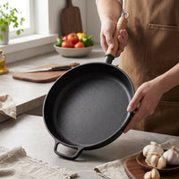 Frying Pan for Induction Hob and Home Cooking, Pre-seasoned Cast Iron Skillet for Steak, Versatile Pancake Pan and Egg Pan, Heavy Duty Design