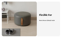Multifunctional Design Round Vanity Stool Minimalist Design Footstool Comfortable Seating Ottoman Padded Seat for Homeowners, Apartment Dwellers, Students, Living Room, Bedroom, Entryway, Walk-in Closet