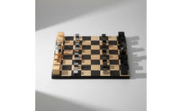 Wooden Chessboard Decor Creative Design Geometric Wood Board High-End Look Checkerboard Table Decor for Entryway