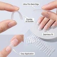 Short Coffin False Nails for Home Manicure, Artificial for Technicians Design, 100 Pieces Butterfly Pattern Trapezoid Shape