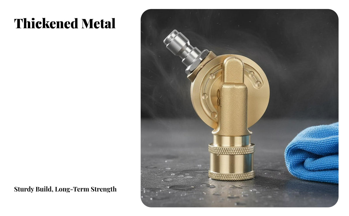 Easy Installation 1/4 Inch Quick Connect Adapter Universal Fit Adjustable Angle Nozzle Adapter Secure Ball Lock Design Pivoting Pressure Washer Coupler Long-Lasting Brass Construction for Car Washing