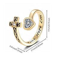 Adjustable Cross Rings Inspirational Cross Rings Metal for Women, Christians