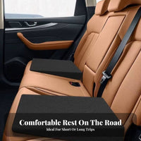 2 Pieces Flat Vehicle Top Rear-Seat Wedge Pad Sloped Sides Rear-Seat Leveling Pad Black Vehicle Gear Rectangular