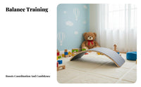 Sensory Training Wooden Balance Board Natural Wood Wooden Wobble Board Develops Core Strength Educational Rocker Toy Improves Posture for Toddlers, Adults, Stretching, Playroom