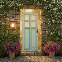 Wooden Fake Door Farmhouse Rustic Wall Door Decor Distressed Finish for Balcony