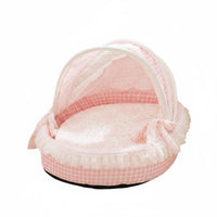 Breathable Princess Design Feline Bed Soft Semi Enclosed Pet Bed Lightweight Cradle Pet Nest Long-Lasting Construction for Indoor
