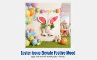 Easter Decoration, 3D Plush Bunny Hanging, Foldable Ears, Soft Fabric, Tree Topper Decoration