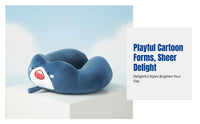 Cartoon U-Shaped Neck Pillow, Embroidered, Office Nap, Travel, Portable, Random Creature Design