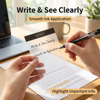 Transparent Sticky Notes Waterproof, Reusable Note Stickers for Students, Clear Self, PET Material Repositionable for Taking