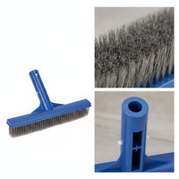 10-Inch Pool Brush with Stainless Steel Bristles Heavy-Duty Pool Brush with Wire Bristles Premium Quality Compatible for Swimming Pools