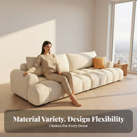 Rounded Sofa Modern Minimalist aesthetic Living Room Furniture abrasionResistant Sectional Couch for Apartment Dwellers, Small Spaces, Lounge Area, Bedroom