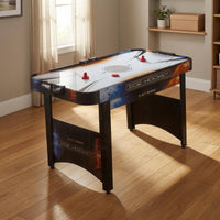 Printed Playing Surface Table Ice Hockey Game Overhead Scoring Frame Cabinet Ice Hockey Game Puck Goals Black Legs