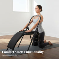 Back Support Iyengar Exercise Chair Multi-Functional Exercise Backbend Assistant Assisted Stretching Exercise Auxiliary Chair Deepens Stretches for Seniors, Home Gym