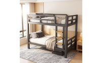 Space-Saving Metal Bunk Bed Modern Bunk Bed Frame Industrial Furniture Noisenoiseless for Students
