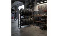 Rolling Tire Display Rack on Wheels Storage System Large Capacity for Showroom