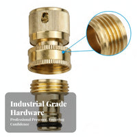 Leak-Resistant Brass Hose Connector Pair Knurled Grip Garden Hose Quick Connector Black Sealing Rings Quick Connect Coupler American Thread