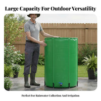 Large Capacity Rainwater Harvester Leak-Resistant Foldable Rain Barrel Leak Resistant Foldable Outdoor Water Tank for Gardeners, Homeowners, Garden