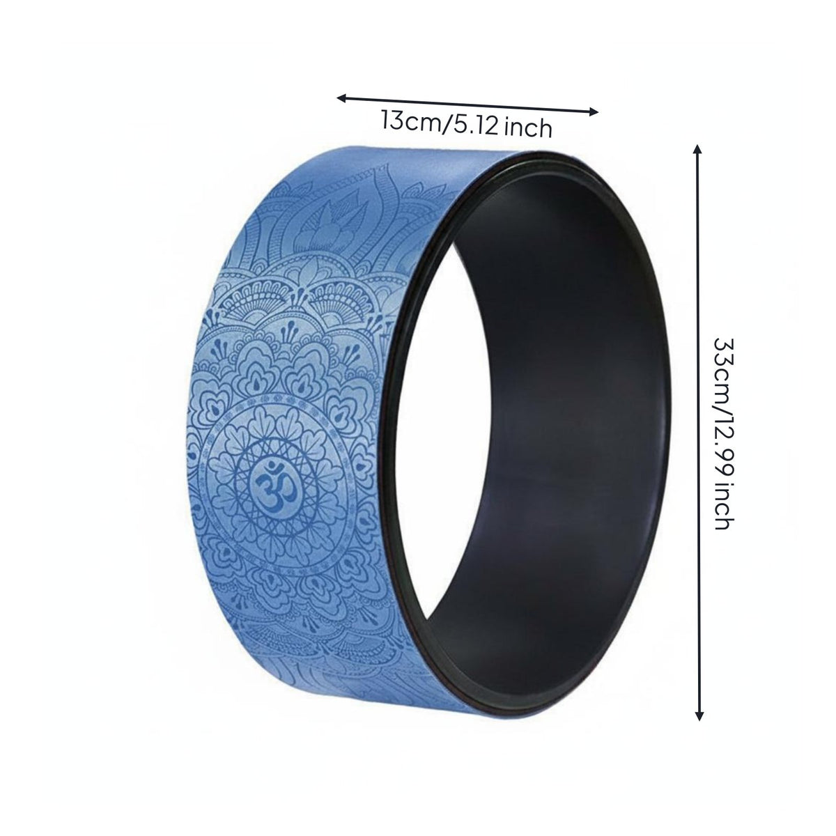 Deepens Stretches Fitness Wheel Non-Slip Surface Exercise Roller Mandala Pattern for Home Gym