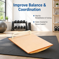 Oak Wood Balance Board, 92cm Slant Wobble Board for Rehabilitation, 135kg Summit Load for Coordination Disorders