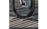 Bike Stand Wooden Base Floor-Standing Two-Wheeler Parking Rack Upright Two-Wheeler Display Stand Cyclists, Commuters, Apartment, Living Room