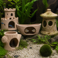 Aquarium Ceramic Hideaway Decor for Fish, Shrimp, and Reptiles - Breeding Cave and Shelter