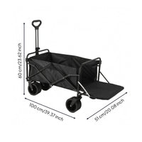 Swivel Wheels Foldable Wagon Removable Liner Collapsible Wagon Oxford Textile Pull Handle Carrier Metal Frame for Camping, Picnics, Outings