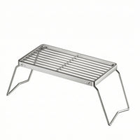 Stainless Steel Foldable Grill Rack Compact Grill Rack with Folding Legs Lightweight Cooking Surface Holder with Foldable Legs Long-Lasting for Backpacking