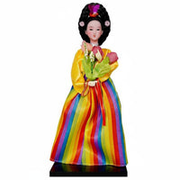 Exquisite Details Handmade Korean Doll Vibrant Colors Korean Silk Doll House Decoration for Collectors