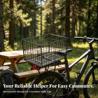 Foldable Rear Basket Screw Mount Metal Wire Bike Basket