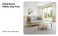 Elderlyaccessible Design Sofa with Cane Holder durable Wood Frame Loveseat Supportive Armrests Household Seating Ergonomic for Caregivers, Apartment Dwellers, Nursing Home, Assisted Living Facility, Rehabilitation Center, Waiting Room