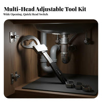 Adjustable Basin Wrench Long-Lasting Construction Aluminum Alloy Plumbing Tool Basin Spanner Resistant for DIY Hobbyists