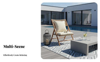 3 Pieces Portable Folding Balcony Set Long-Lasting Alloy Frame 3 Piece Outdoor Furniture Set Comfortable Cushion Foldable Backrest Chair No Assembly Required for Apartment Dwellers, Couples, Homeowners, Patio, Courtyard, Garden, Indoor