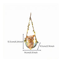 Resin Animal Hanging Ornament Vine Leaf Rope Lighted Hanging Ornament S Hook Garden Decor LED Light for Yard, Patio, Courtyard