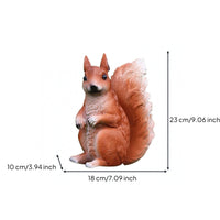 Textured Coat Squirrel Garden Statue Bushy Tail Resin Squirrel Ornament Molded Animal Sculpture Lightweight