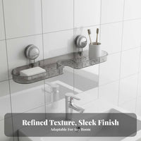 Suction Cup Faucet Shelf Waterproof Wall Mounted Faucet Rack Repositionable Drill Sink Organizer for Renters, Washroom, Washstand, Kitchen