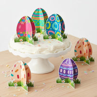 6 Pieces 3D Easter Egg Centerpiece Easy Assembly Standing Paper Egg Decoration