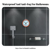 Drill-Drillless Waterproof Shower Clock Fogproof Cartoon Bathroom Clock Silent Movement for Children, Kitchen