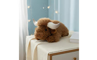 Lying Highland Bovine Stuffed Soft Highland Cow Stuffed Highland Cow Stuffed Toy Fuzzy Realistic Design for Children