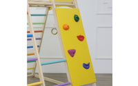 Sturdy Toddler Climbing Gym Colorful Wooden Climbing Frame Handholds Indoor Adventure Gym Playset Movement Skill Development