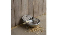 Water Bowl with Buoyant-Ball Valve Heavy-Duty Livestock Water Bowl Animal Drinker Continuous Waterer Fresh for Cattle, Farm