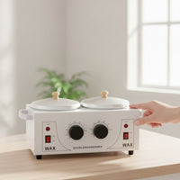 Double Depilatory Melter Countertop Two-Chamber Depilatory Warmer Appliance Electric for Estheticians, Spas, Home Waxing