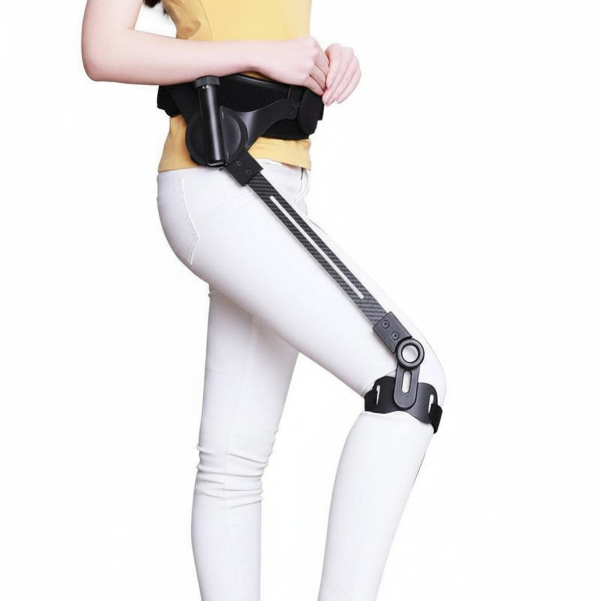 Adjustable Strength Bionic Walking Aid Lightweight Lower Limb Walking Aid Easy to Wear Gait Training Orthosis Pendulum Principle for Stroke Patients