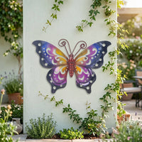 Decorative Winged Metal Art Wall Art Cutout Butterfly Wall Art Painted for Living Room, Garden, Patio