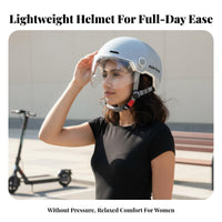 Half Shell 3C Certified Design-Face Hair-Friendly Design Guard Headwear for Women, Commuters, City Commuting