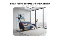 two-tindividual upholstery Upholstery Upholstered Settee with Wooden Legs Nordic Design Sofa space-saving Size Couch Minimalist Aesthetic for Small Apartment Dwellers, Homeowners, Young Adults, Lounge Area, Bedroom, Office, Sunroom