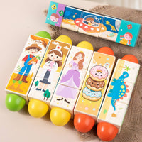 Hand-Eye Coordination Wooden Rotating Brainteaser Grasping Wooden Creature Brainteaser Blocks Safe Materials Cartoon Creature Block Toy Screen Unplugged for Toddlers, Learning Activity