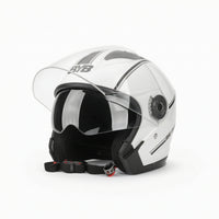 Half Helmet ABS Shell Double Visor Helmet Vehicle Safety Gear EPS Padding Anti-Fog